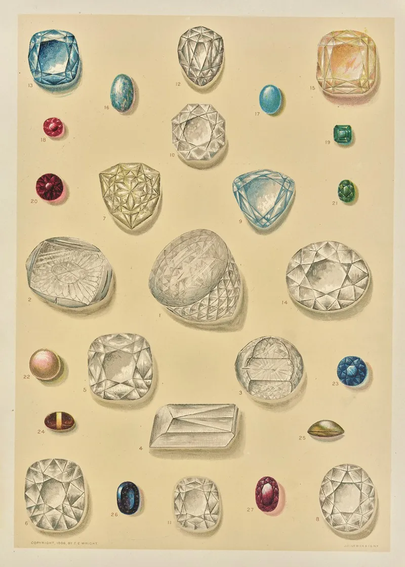 Famous Gems And Precious Stones by F. E. Wright - Canvas Print
