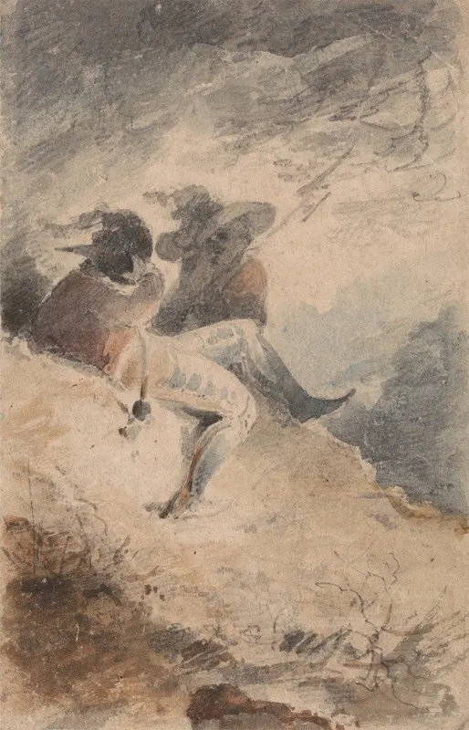 Fantastic Figures Seated On A Mound