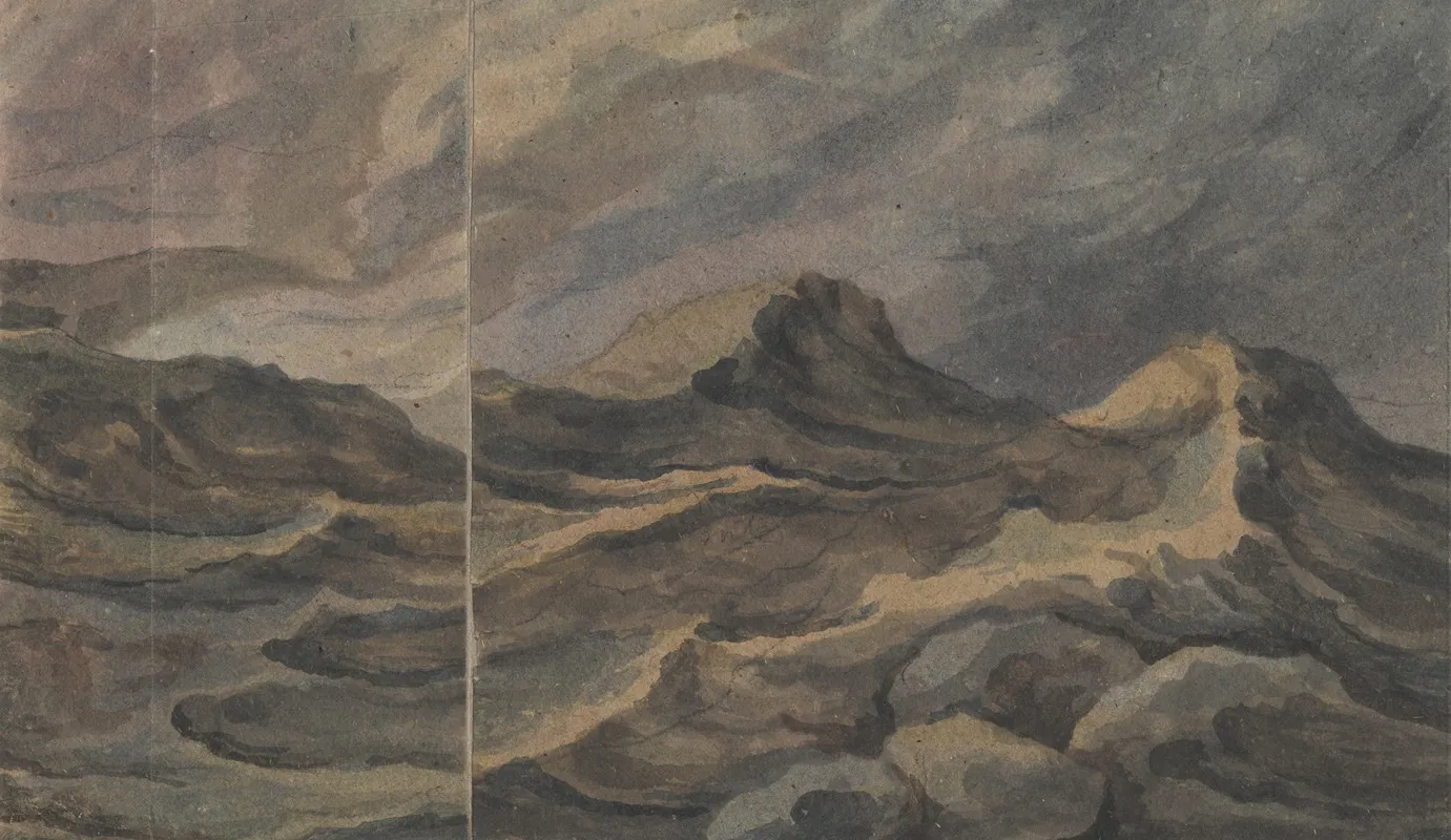 Fantastisch Berglandschap Voorgrond La Tour De Babel by David Humbert de Superville - Canvas Print