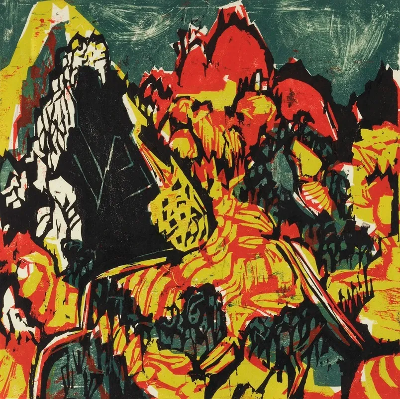 Farbige Tessinerlandschaft 2 by Albert Müller - Canvas Print