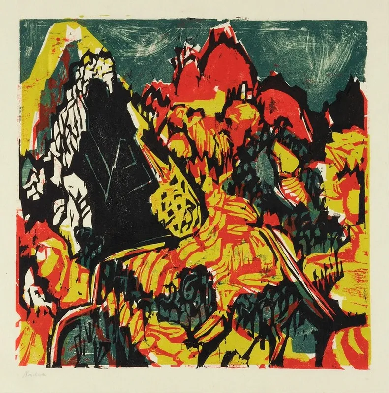 Farbige Tessinerlandschaft by Albert Müller - Canvas Print