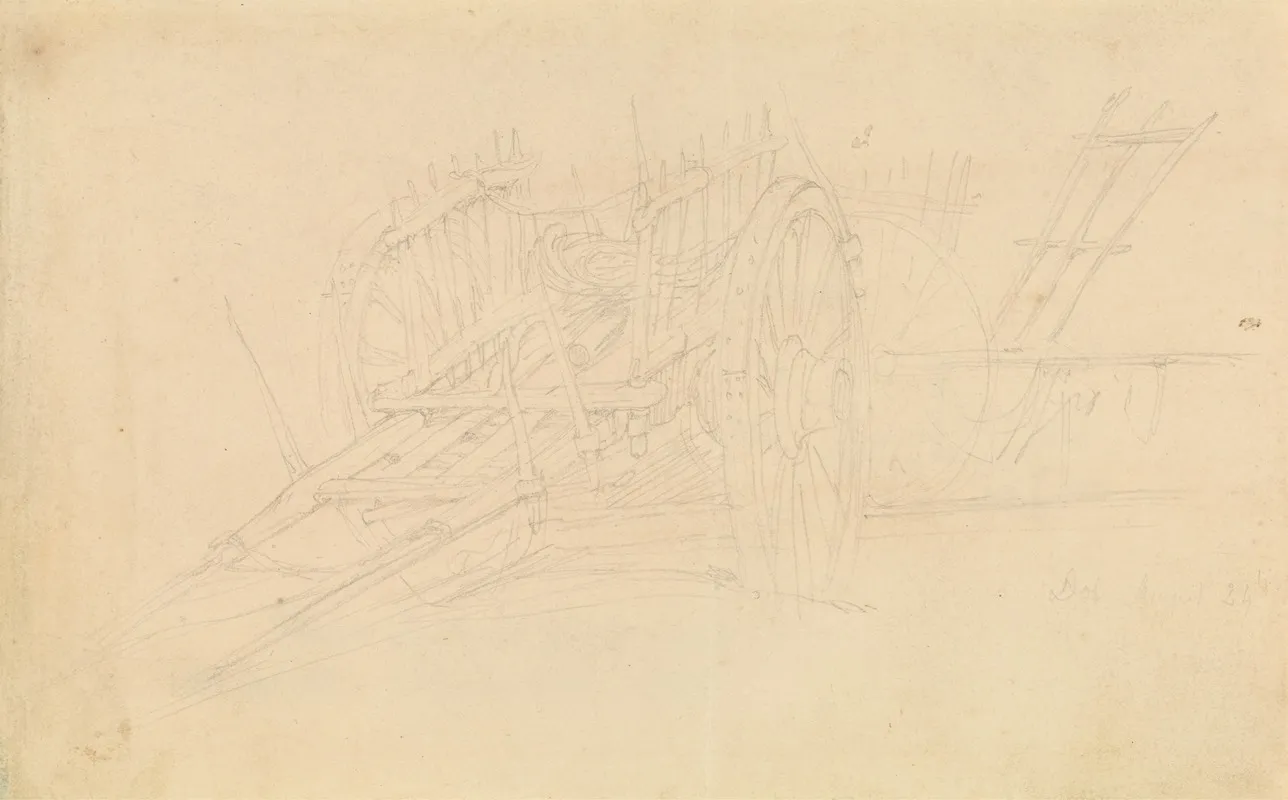 Farm Cart At Dol by David Roberts - Canvas Print