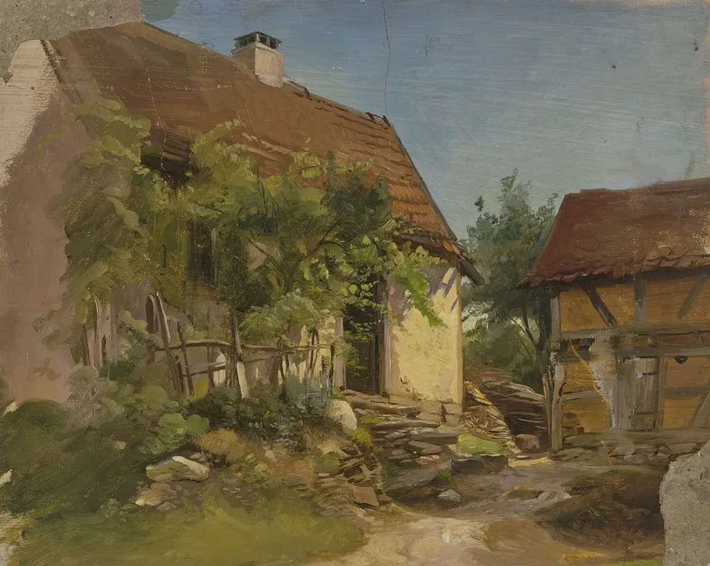 Farm House by Jakob Becker - Canvas Print