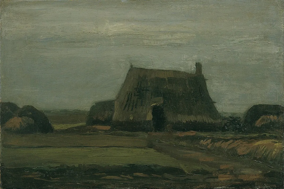 Farm With Stacks Of Peat