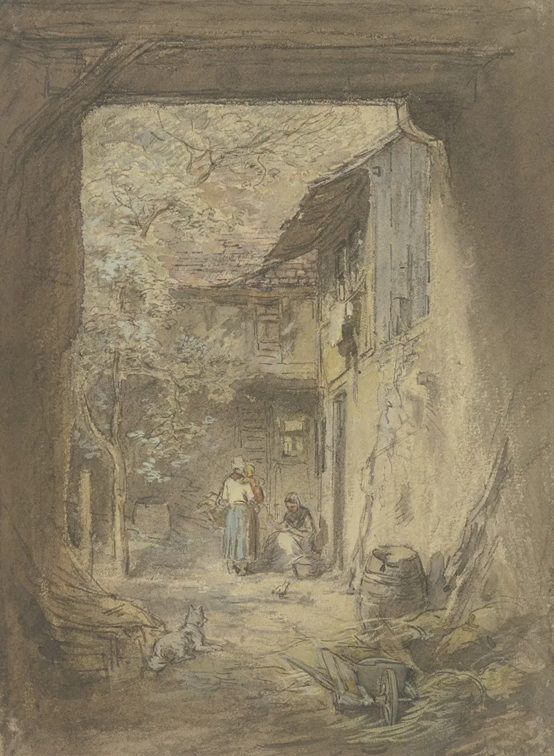 Farm Yard by Anton Burger - Canvas Print