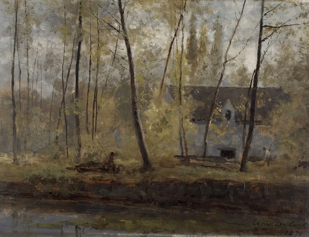 Farmhouse By The Water by César De Cock - Canvas Print
