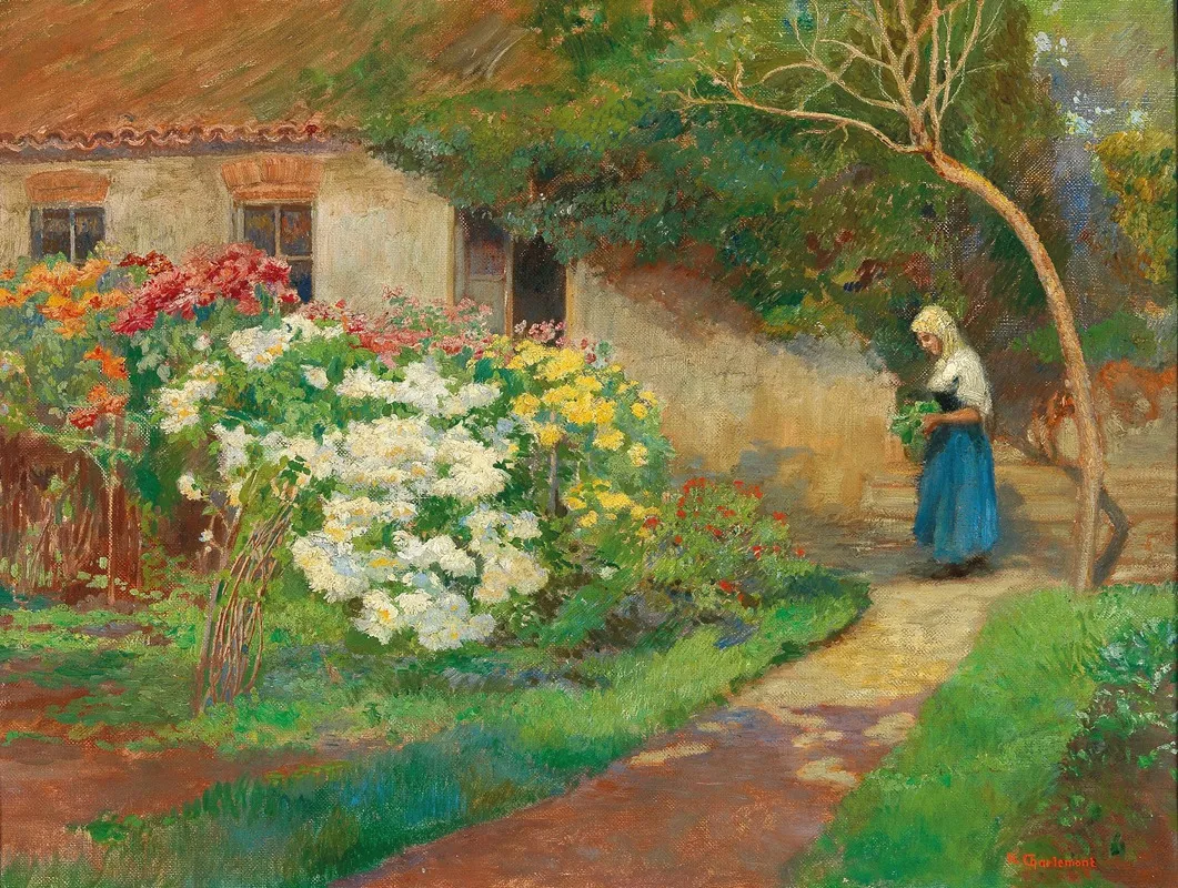 Farmhouse Garden by Hugo Charlemont - Canvas Print