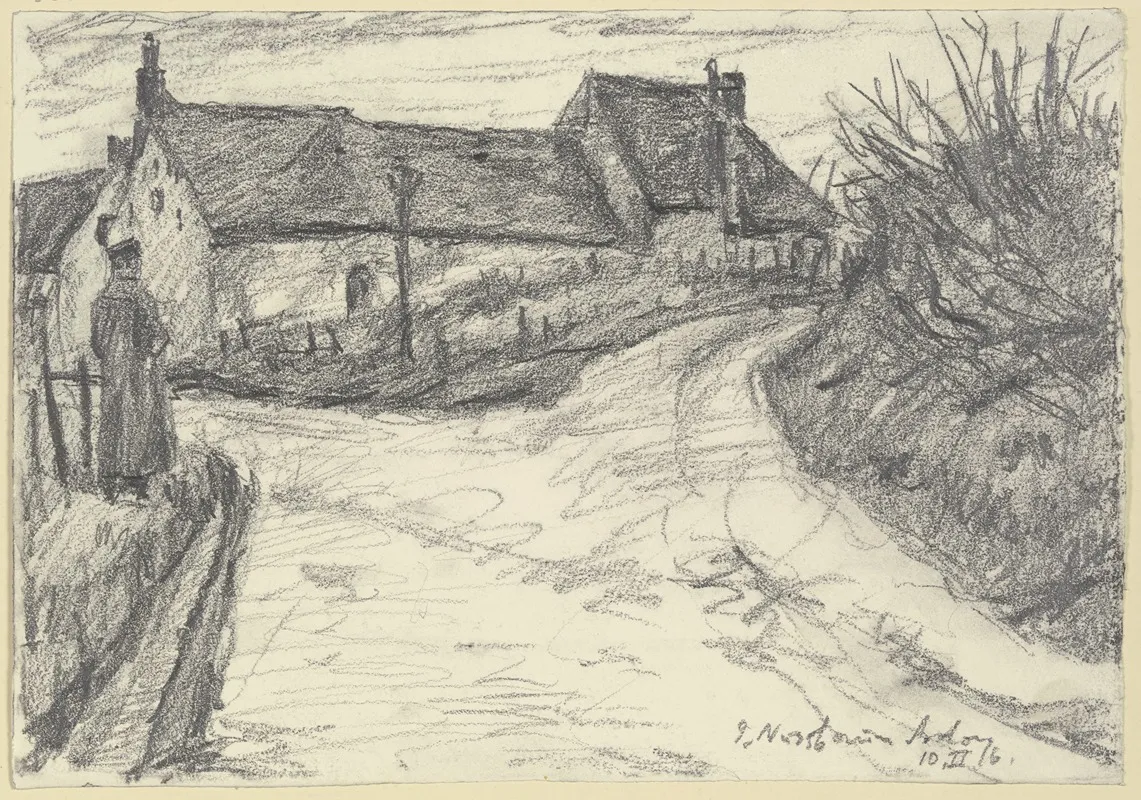 Farmstead In Ardon by Jakob Nussbaum - Canvas Print