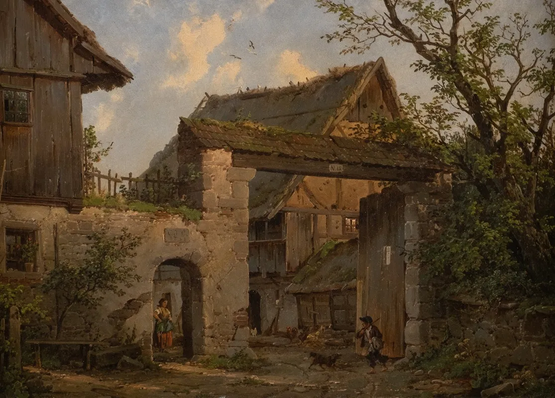 Farmstead In Spring by Carl Julius von Leypold - Canvas Print