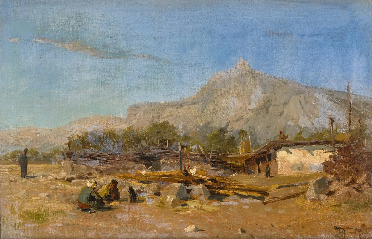 Farmstead In The Mountains by Vasily Dmitrievich Polenov - Canvas Print