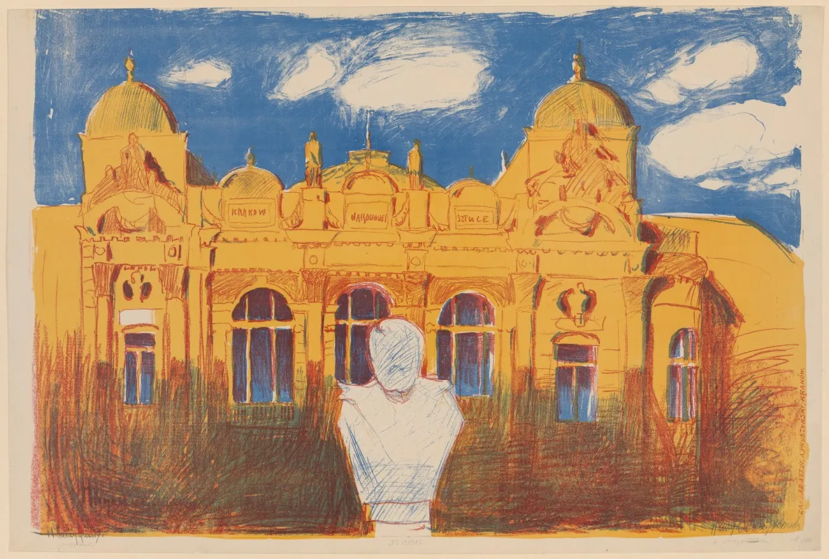 Fasada Teatru Im Juliusza Slowackiego W Krakowie Czesc Dolna by Henryk Szczygliński - Canvas Print
