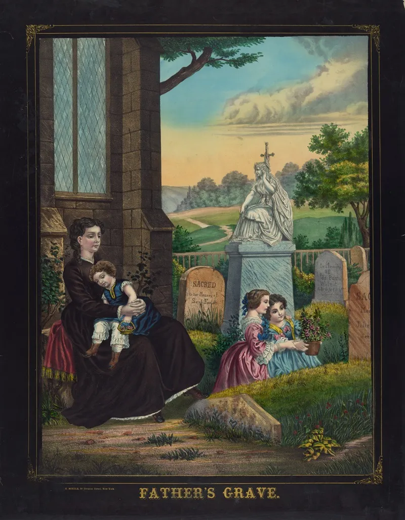 Fathers Grave by Henry Jerome Schile - Canvas Print