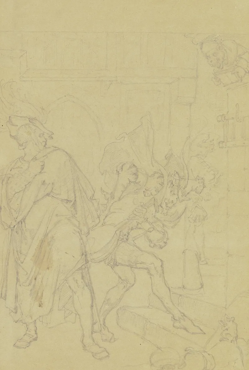 Faust Und Mephisto Vor Gretchens Haus