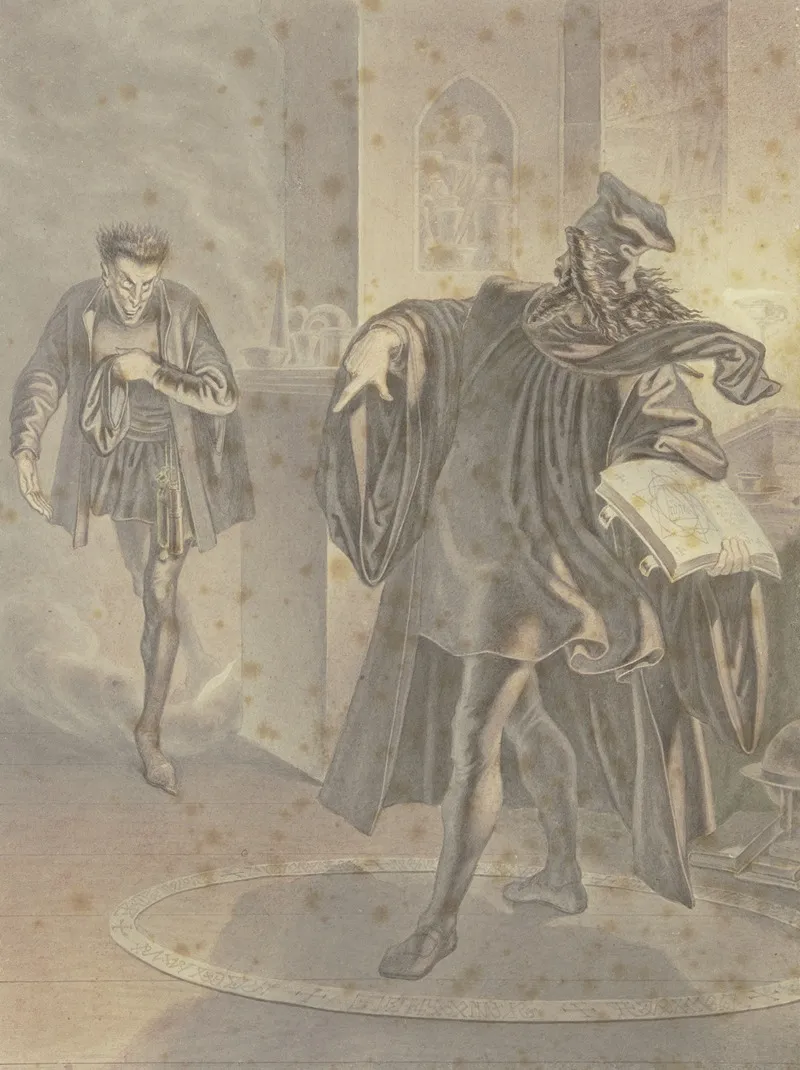 Faust Zwingt Mephisto In Den Zauberkreis