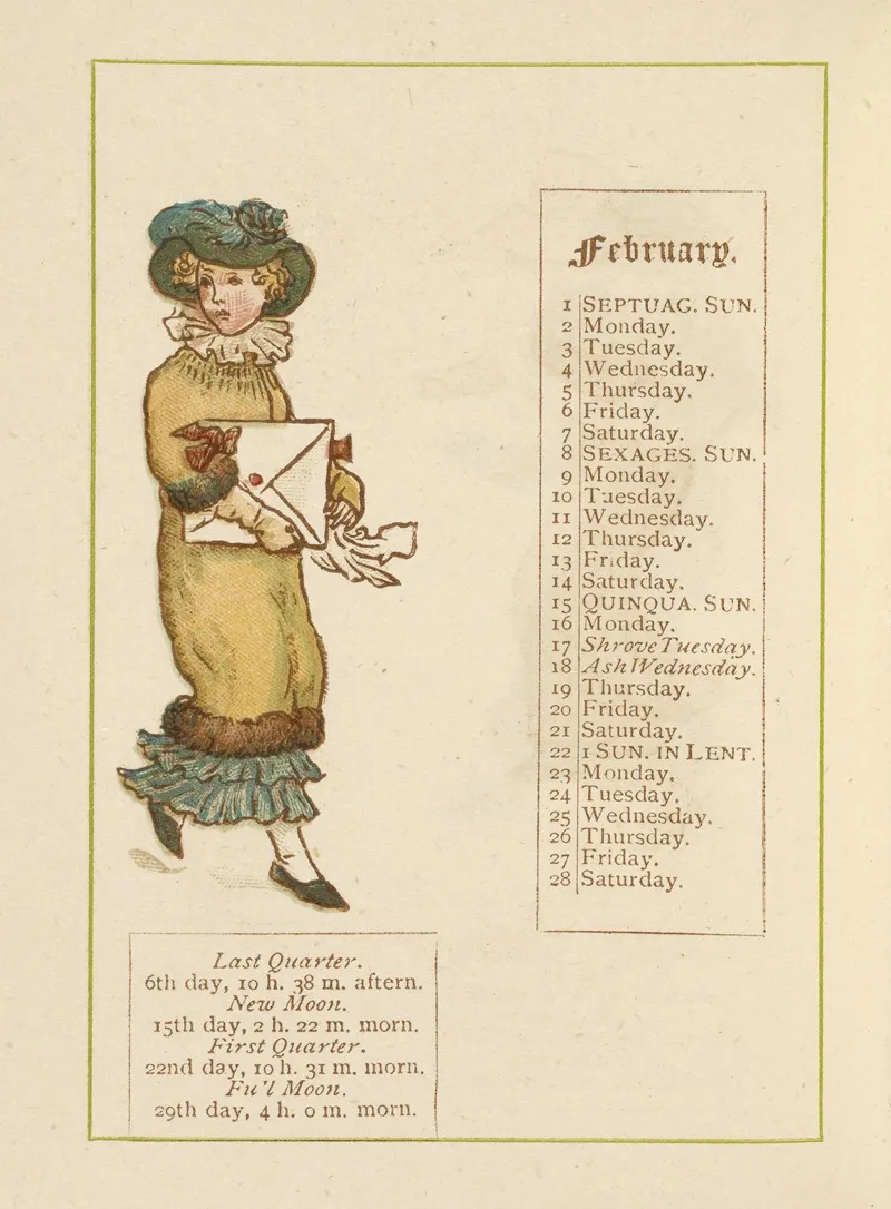 February 10 by Kate Greenaway - Canvas Print