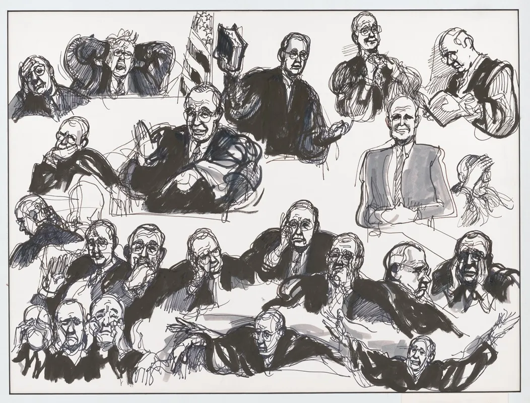 Federal District Judge John Keenan Presiding Over The Bess Mess Trial by Joseph Papin - Canvas Print