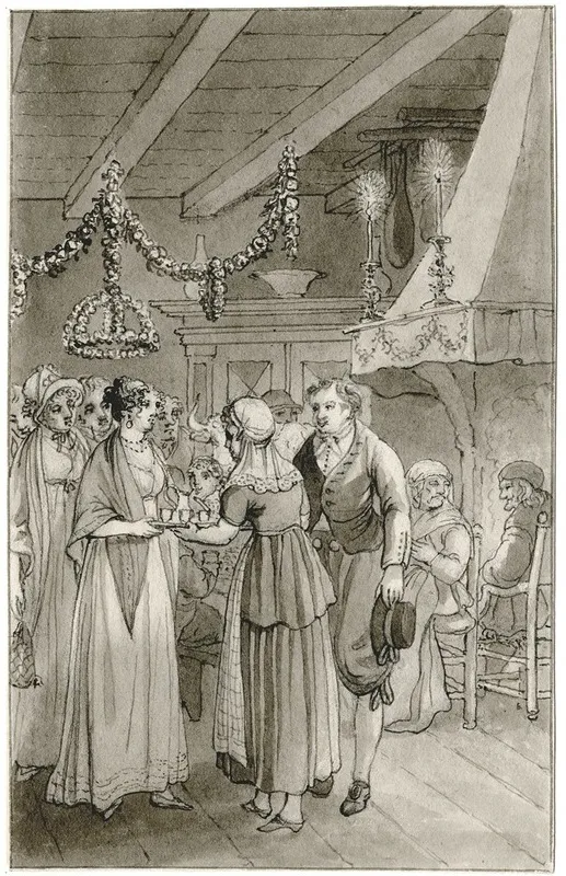 Feest In Boerenhuis Daar Op Werden De Geschenken by Reinier Vinkeles - Canvas Print