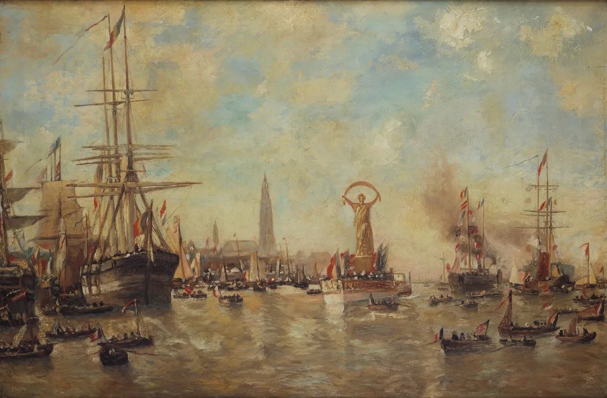 Feestelijkheden Ter Gelegenheid Van De Vrijmaking Van De Schelde by Paul Jean Clays - Canvas Print