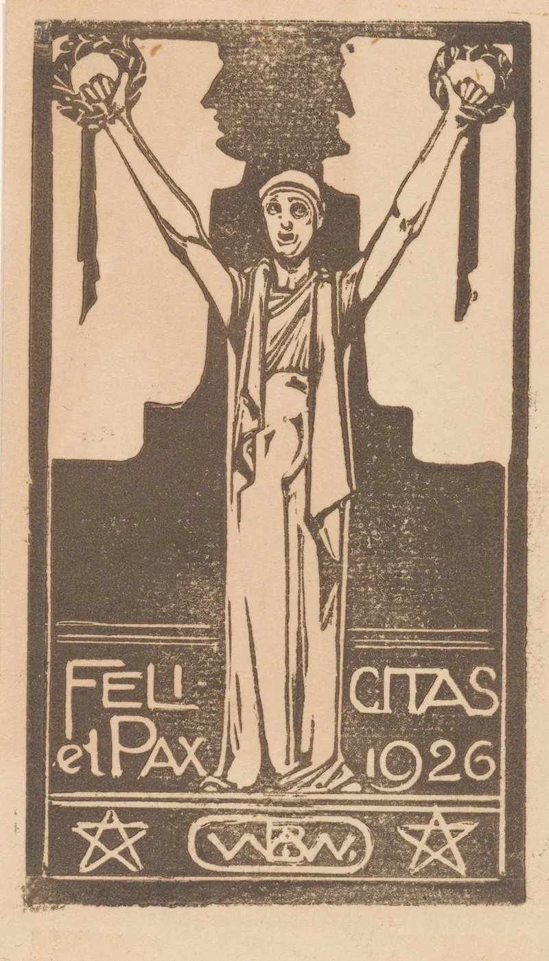 Felicitas Et Pax 1926 2 by Bernard Willem Wierink - Canvas Print