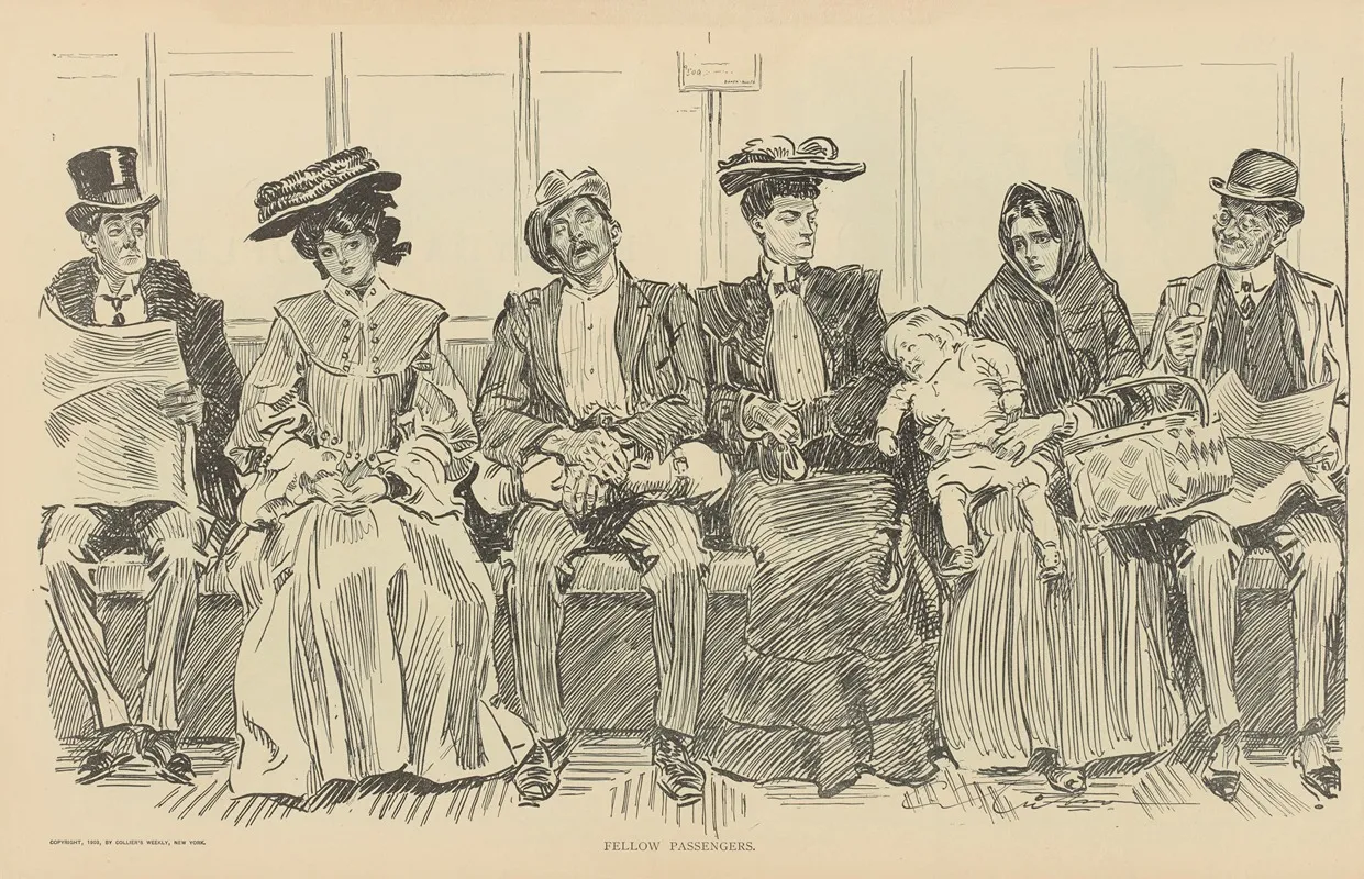 Fellow Passengers by Charles Dana Gibson - Canvas Print