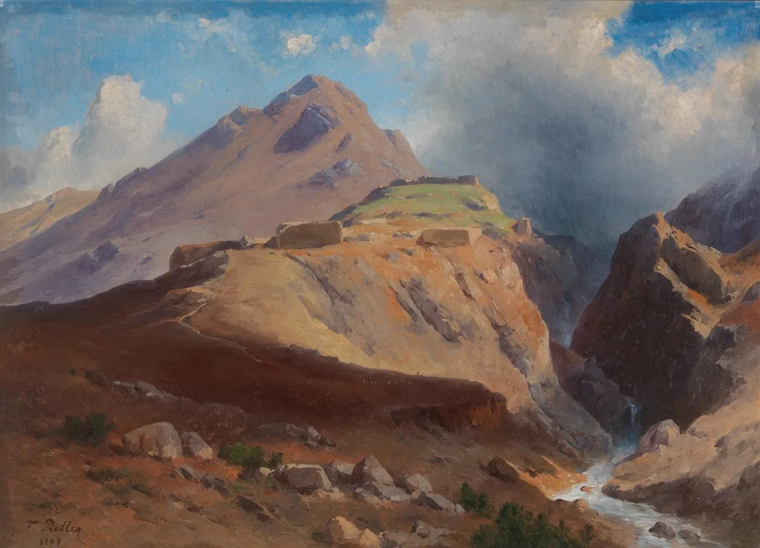 Felsenlandschaft Mykene by Friedrich Preller The Younger - Canvas Print