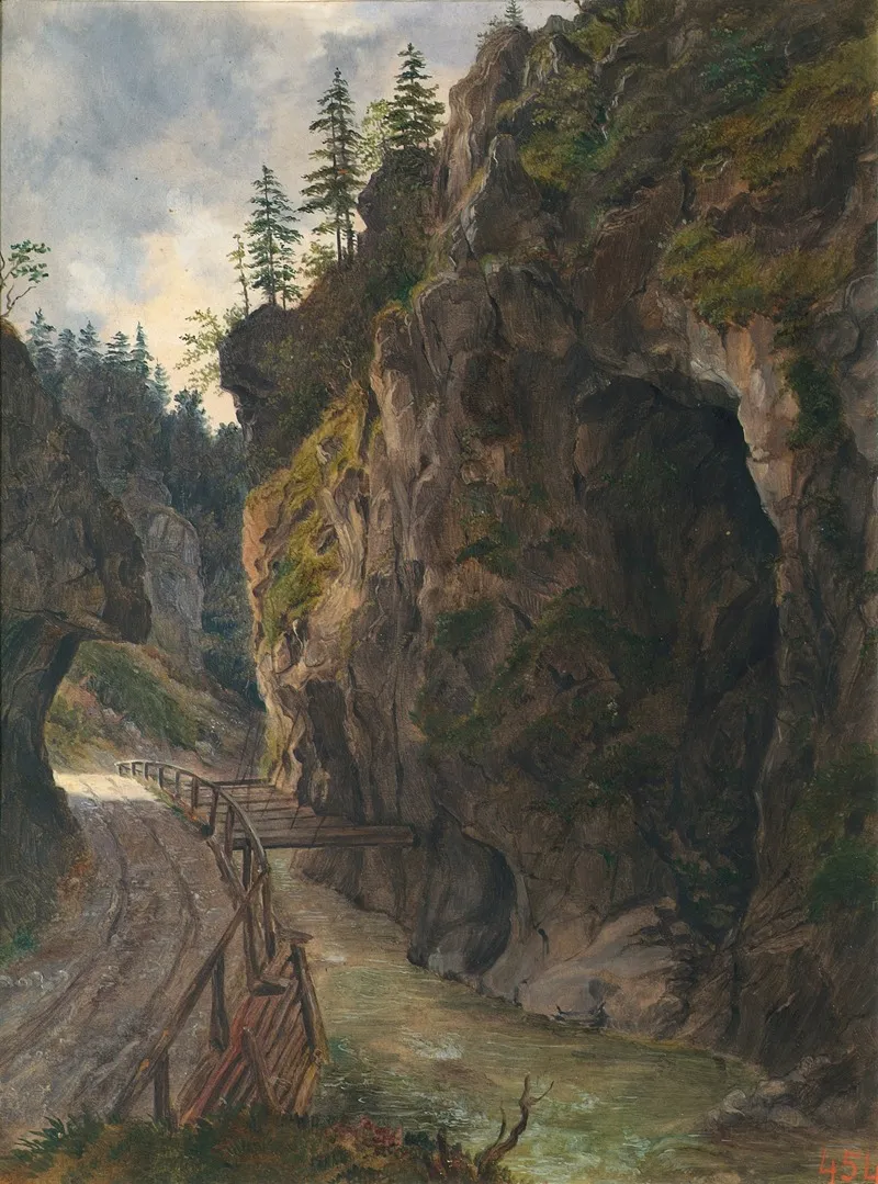 Felsenschlucht by Ludwig Halauska - Canvas Print