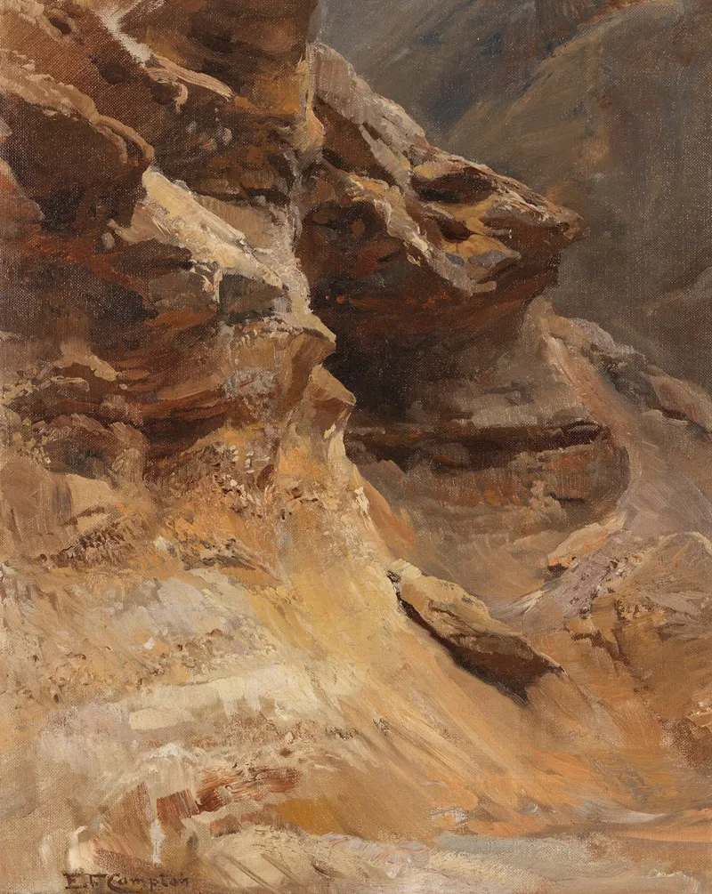 Felsenstudie 3 by Edward Theodore Compton - Canvas Print