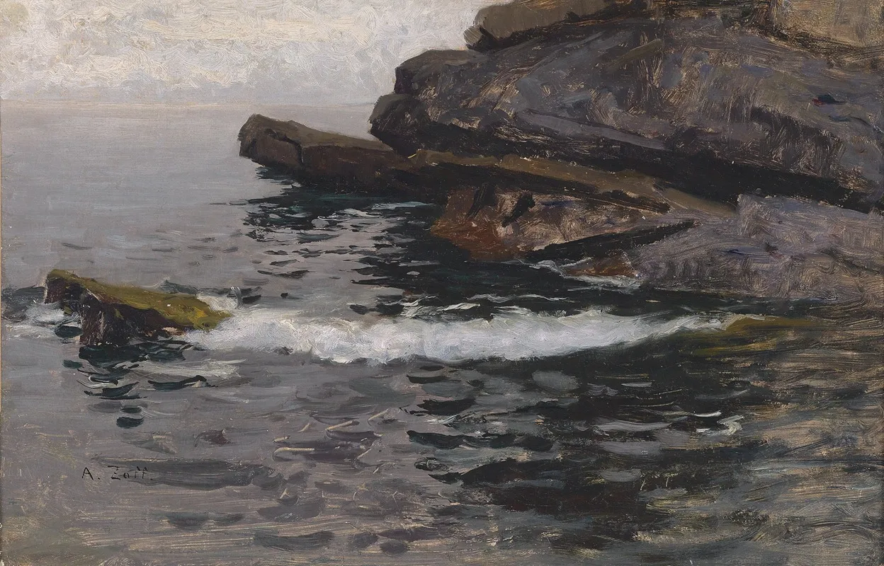 Felskuste Bei Capo Lungo by Alfred Zoff - Canvas Print