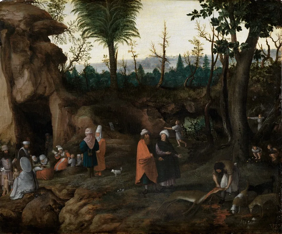 Felslandschaft Mit Nomadenfamilien