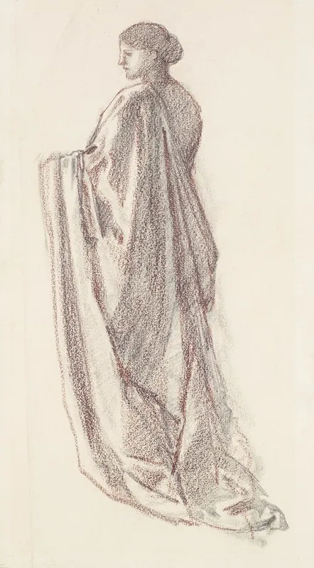 Female Drapery Study Background Figure For St Theophilus And The Angel
