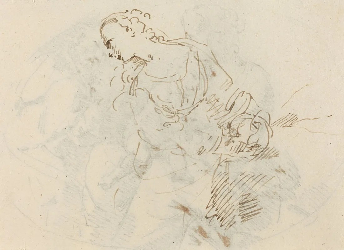 Female Figure Penitent Magdalene Verso by Donato Creti - Canvas Print