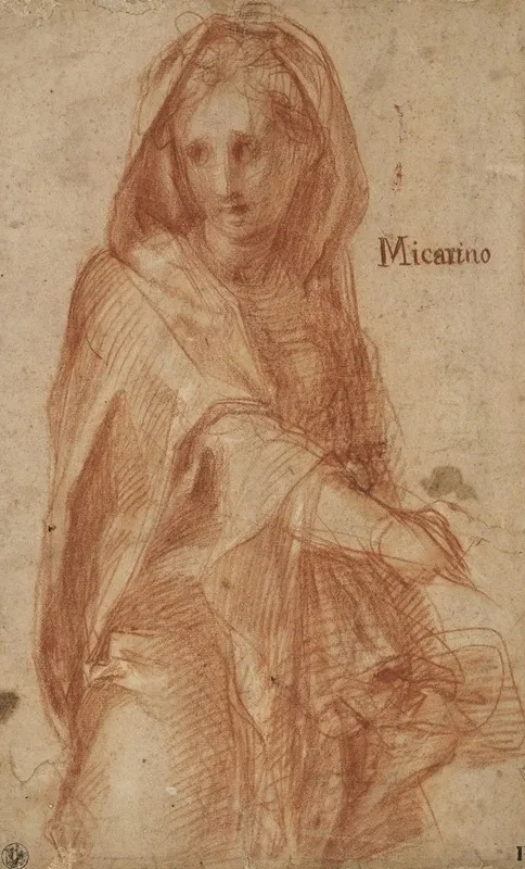 Female Figure With Covered Head Study For A Figure In The Fresco Of The Visitation In Santissima Annunziata