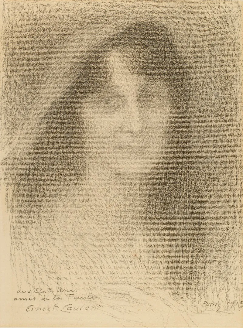 Female Head 5 by Ernest Joseph Laurent - Canvas Print