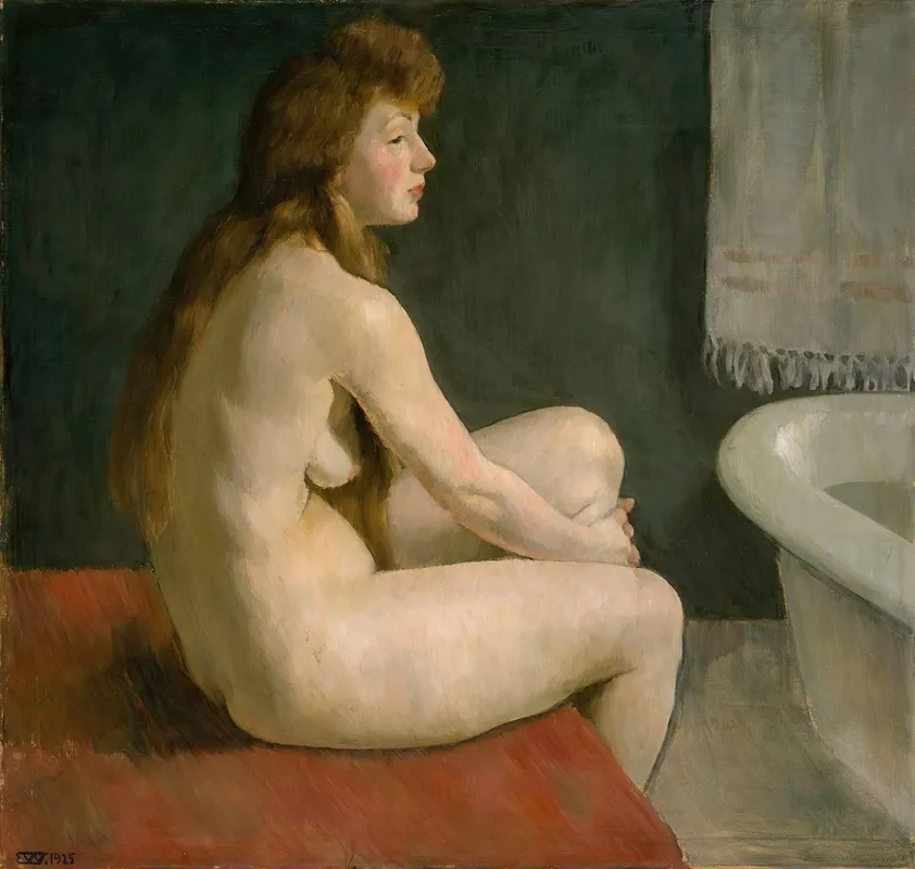 Female Nude 9 by Erik Werenskiold - Canvas Print