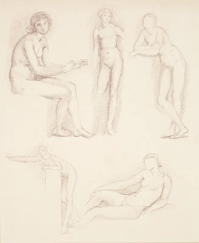 Female Nude Five Studies