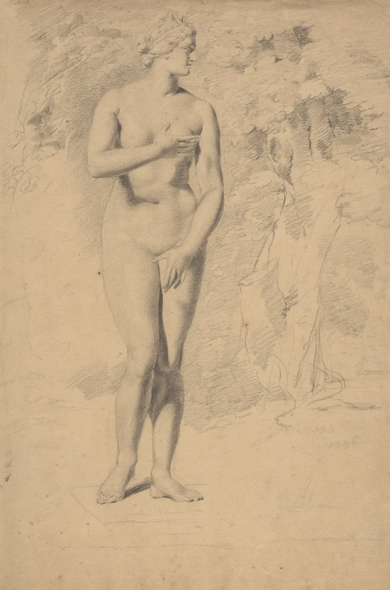 Female Nude Head Turned To Left Seen From The Front