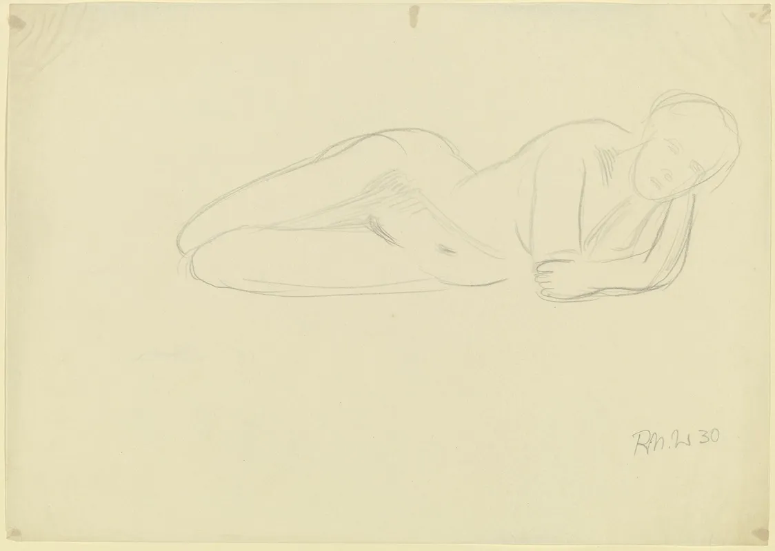 Female Nude Reclining 4 by Richard Martin Werner - Canvas Print