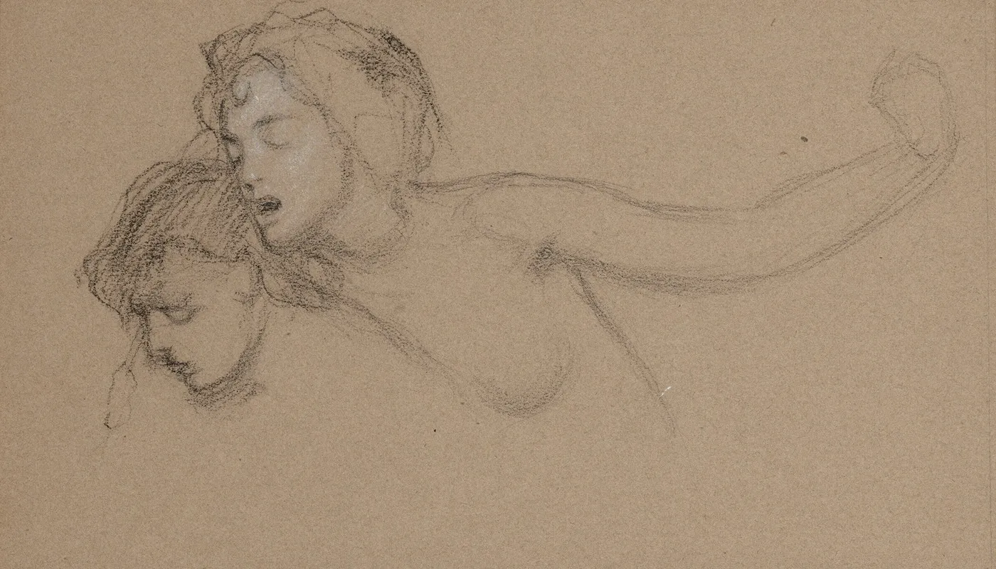 Female Nude Study For The Lament For Icarus by Herbert James Draper - Canvas Print