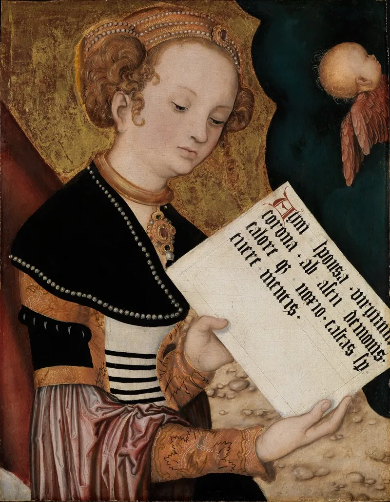 Female Saint With Scroll by Lucas Cranach the Elder - Canvas Print