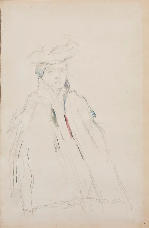Femme A La Mante by Paul Cézanne - Canvas Print