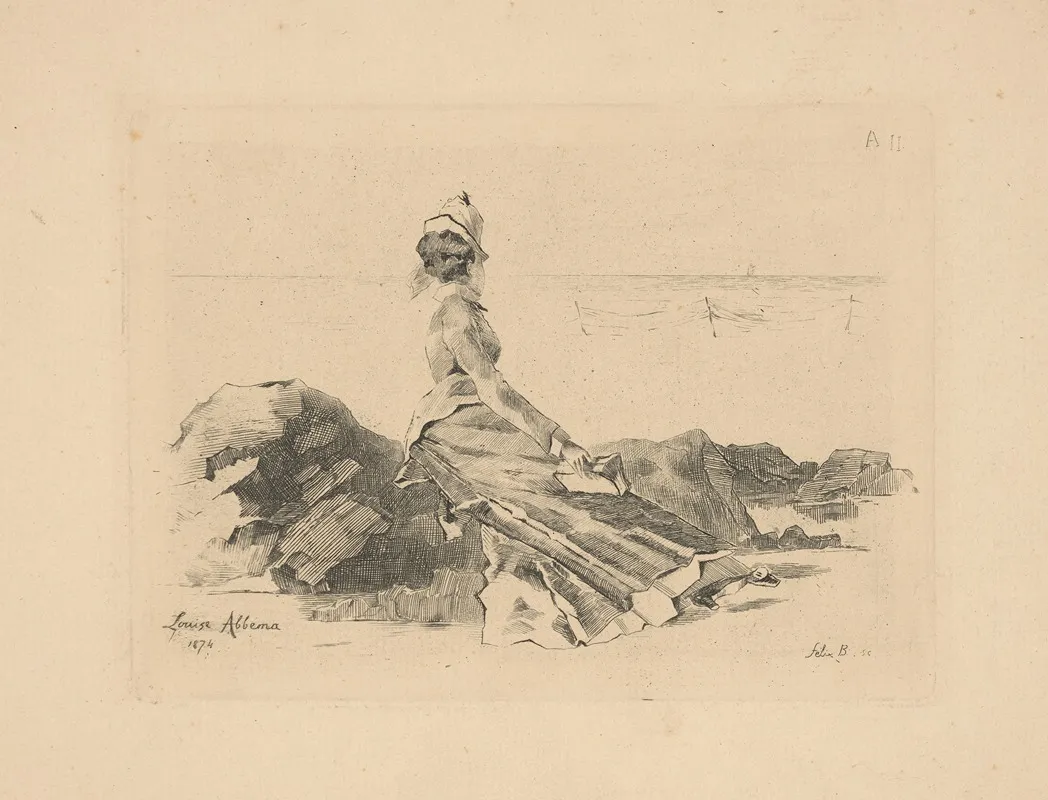 Femme Assis Sur Un Rocher Woman Sitting On A Rock 2