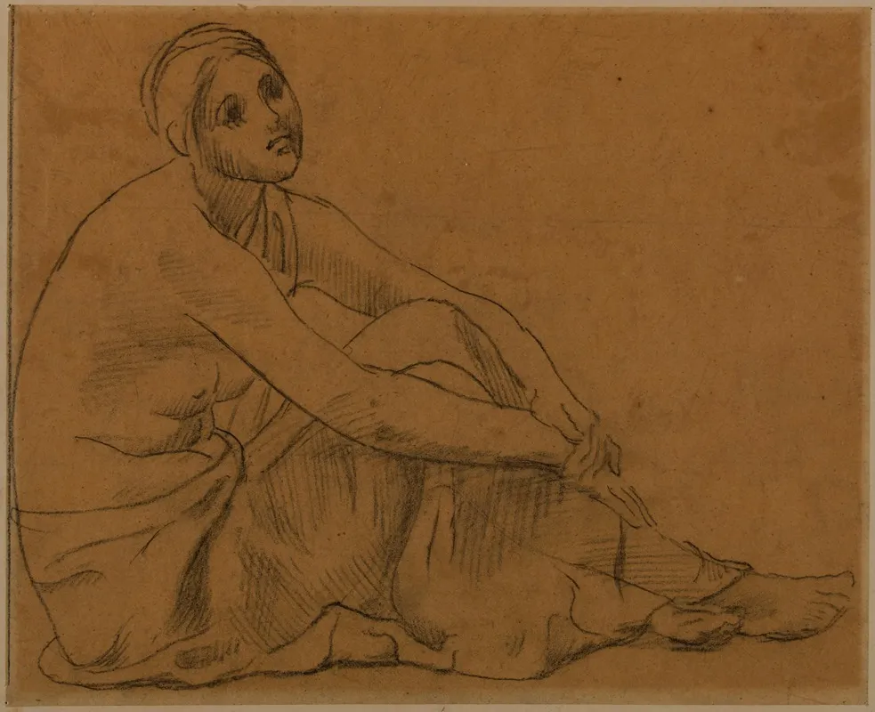 Femme Assise A Terre