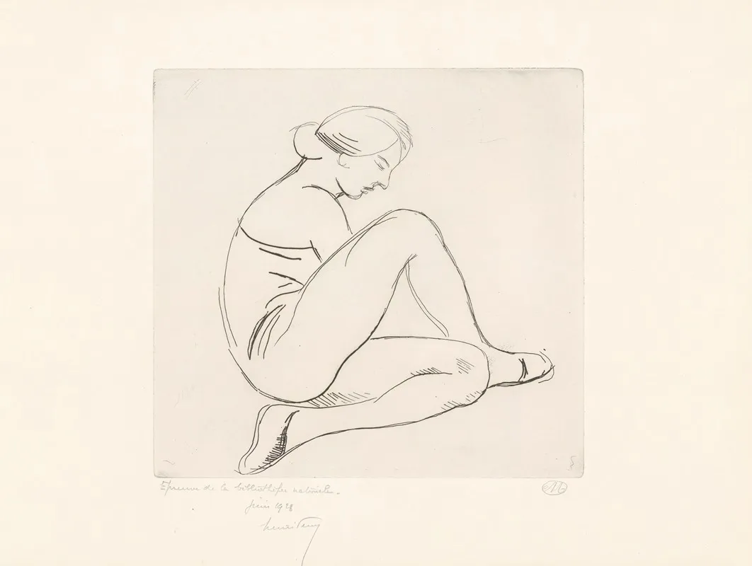 Femme Assise De Profil A Droite Un Genou Plie Un Genou Releve by Aristide Maillol - Canvas Print