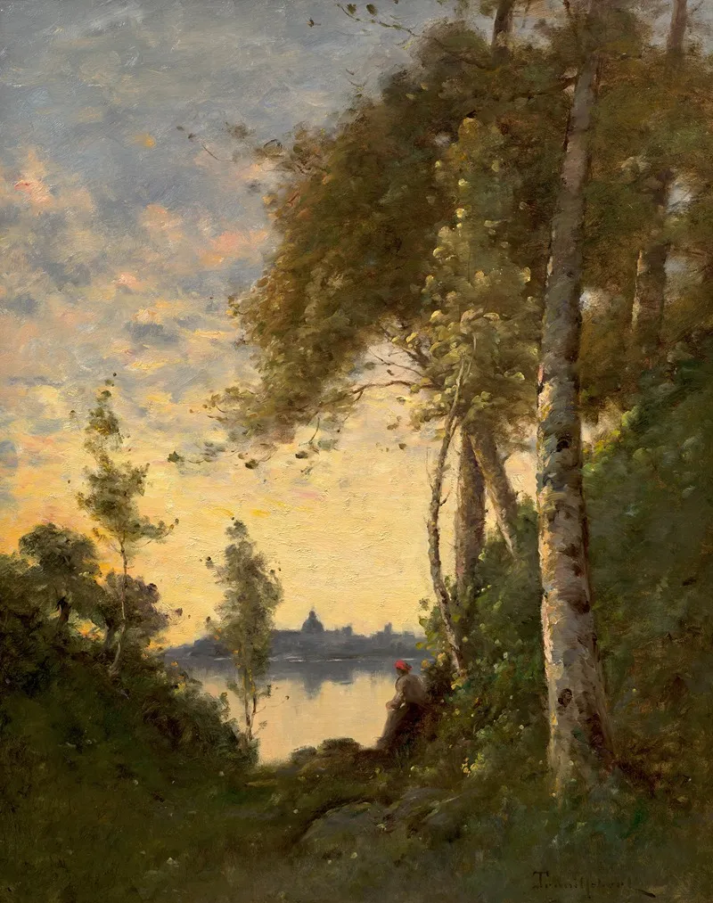 Femme Au Bord De Leau