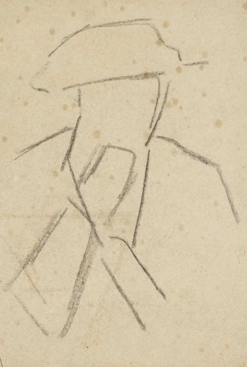 Femme Au Chapeau 2 by Jean Brusselmans - Canvas Print