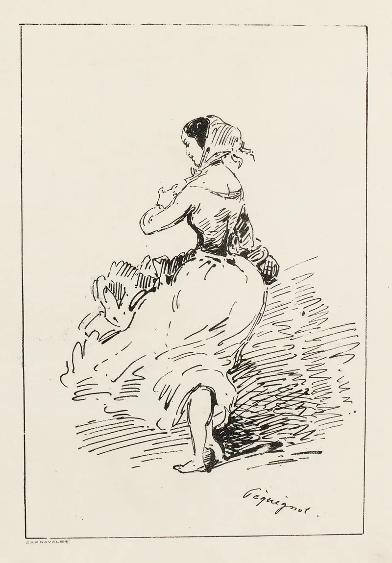 Femme Au Fichu Vue De Dos