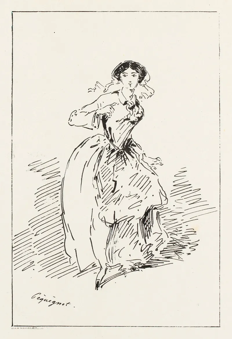 Femme Courrant De Face by Auguste Péquégnot - Canvas Print