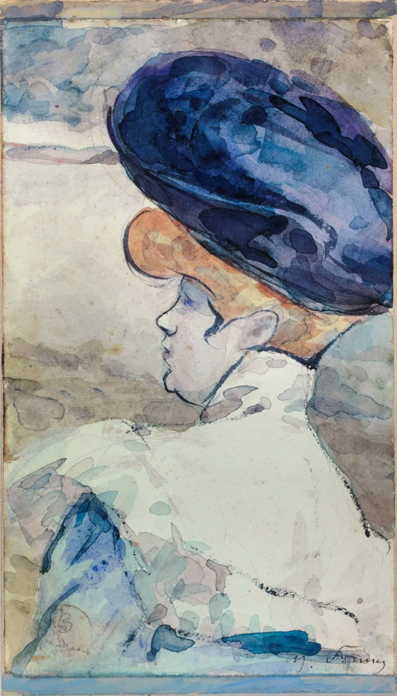 Femme De Profil 2 by Henri Somm - Canvas Print