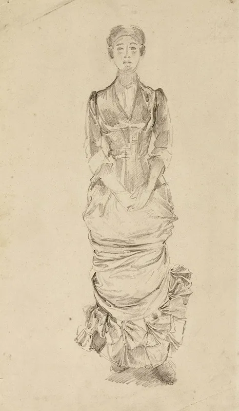 Femme Debout De Face by Marie Bracquemond - Canvas Print