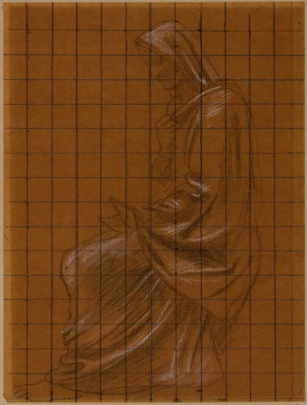 Femme Drapee Assise